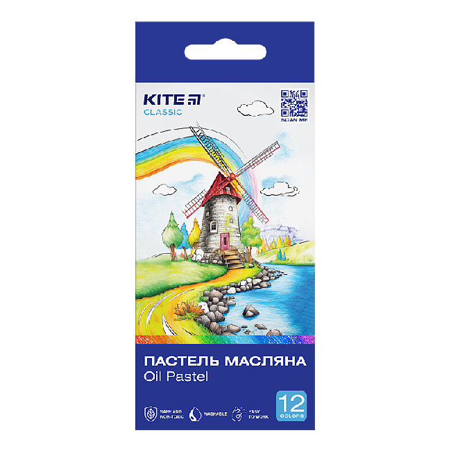 Пастели маслени Kite Classic 12 цвята